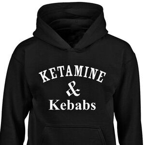 New Ketamine & Kebabs Black Hoodie Fleece Sweatshirt
